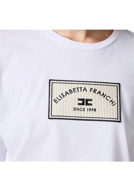 T-shirt Elisabetta Franchi donna MA003551E2270 bianca patch ELISABETTA FRANCHI | T-shirt | MA003551E2270